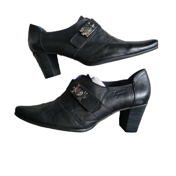 Dorking by Fluchos Spanish leather slip on ankle bootie heels size 40 / 8.5 - Picture 5 of 11